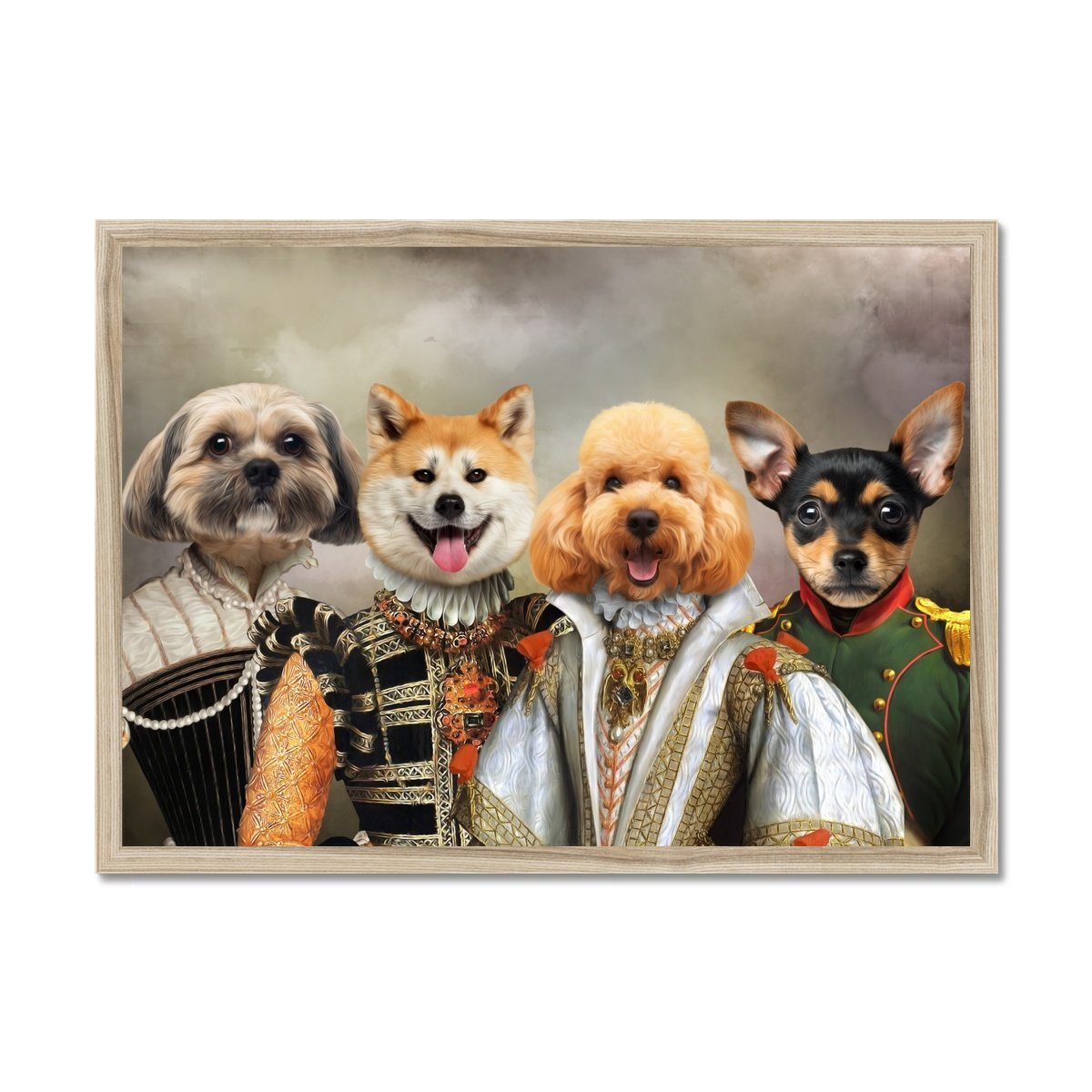 The Dignified 4: Custom Pet Portrait - Paw & Glory - Dog Portraits - Pet Portraits