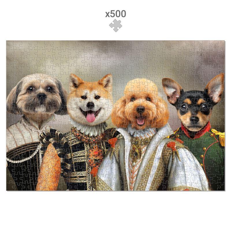 The Dignified 4: Custom Pet Puzzle - Paw & Glory - Dog Portraits - Pet Portraits