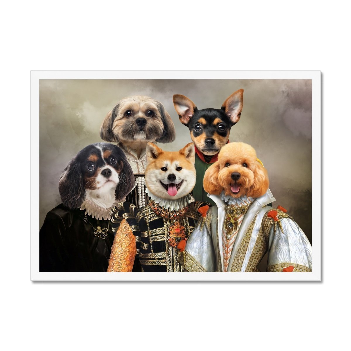 The Dignified 5: Custom Pet Portrait - Paw & Glory - Dog Portraits - Pet Portraits