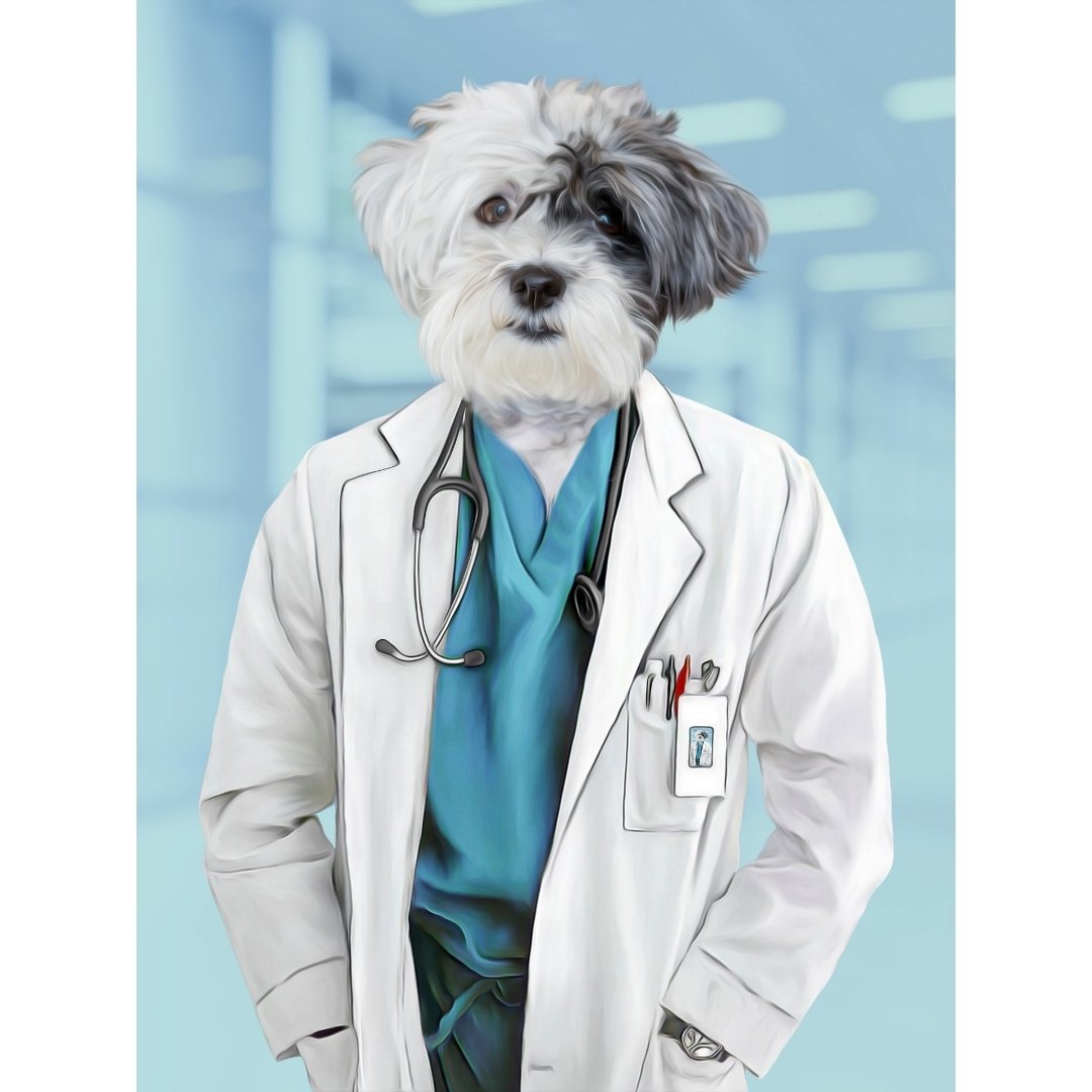 Pet Portraits | The Doctor: Custom Digital Download Pet Portrait | Paw & Glory