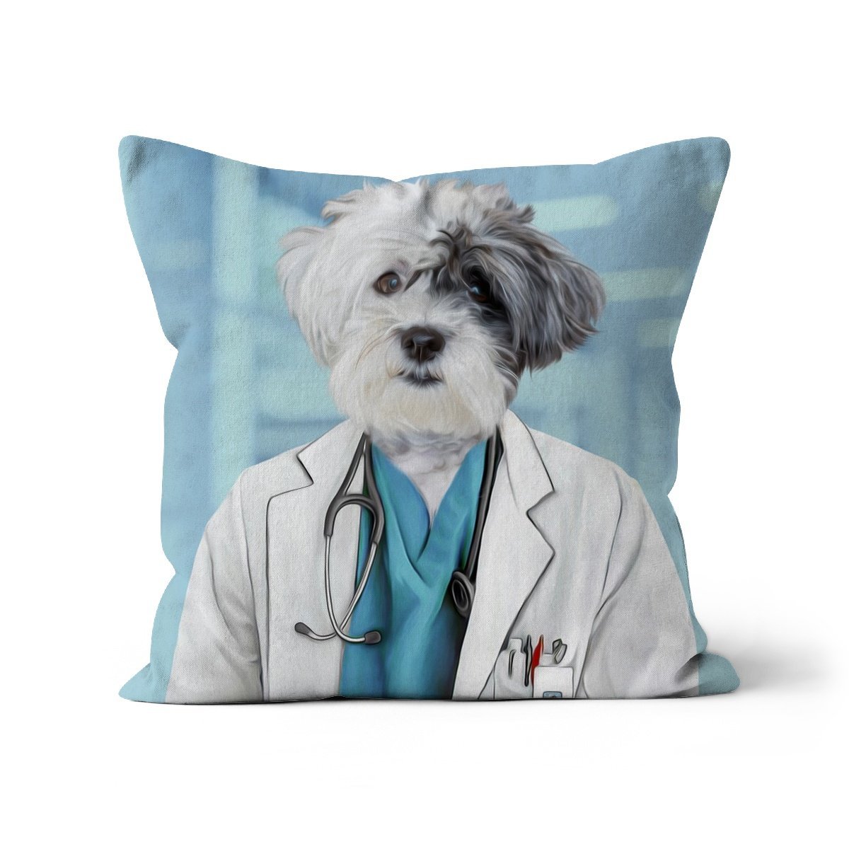 Pet Portraits | The Doctor: Custom Pet Pillow | Paw & Glory