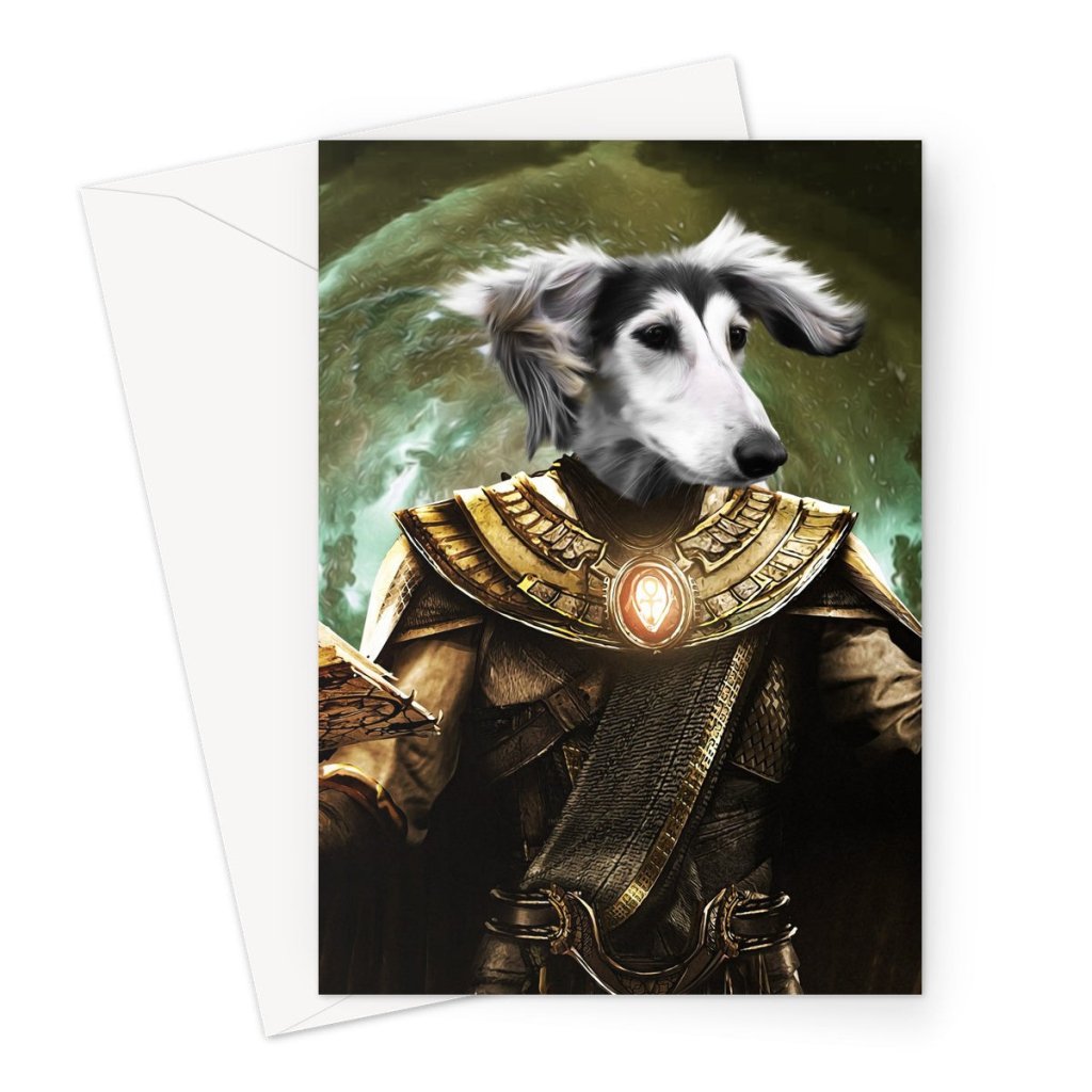 Pet Portraits | The Doctor Fate (Black Adam Inspired): Custom Pet Greeting Card | Paw & Glory