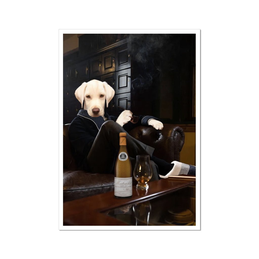 The Don with Cigar: Custom Pet Poster - Paw & Glory - Dog Portraits - Pet Portraits