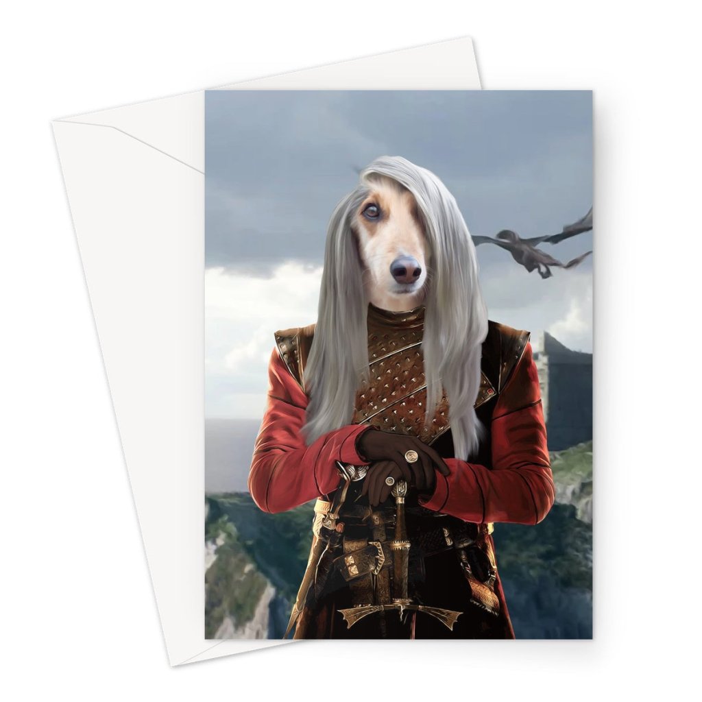 Pet Portraits | The Dragon Prince (House Of The Dragon Inspired): Custom Pet Greeting Card | Paw & Glory