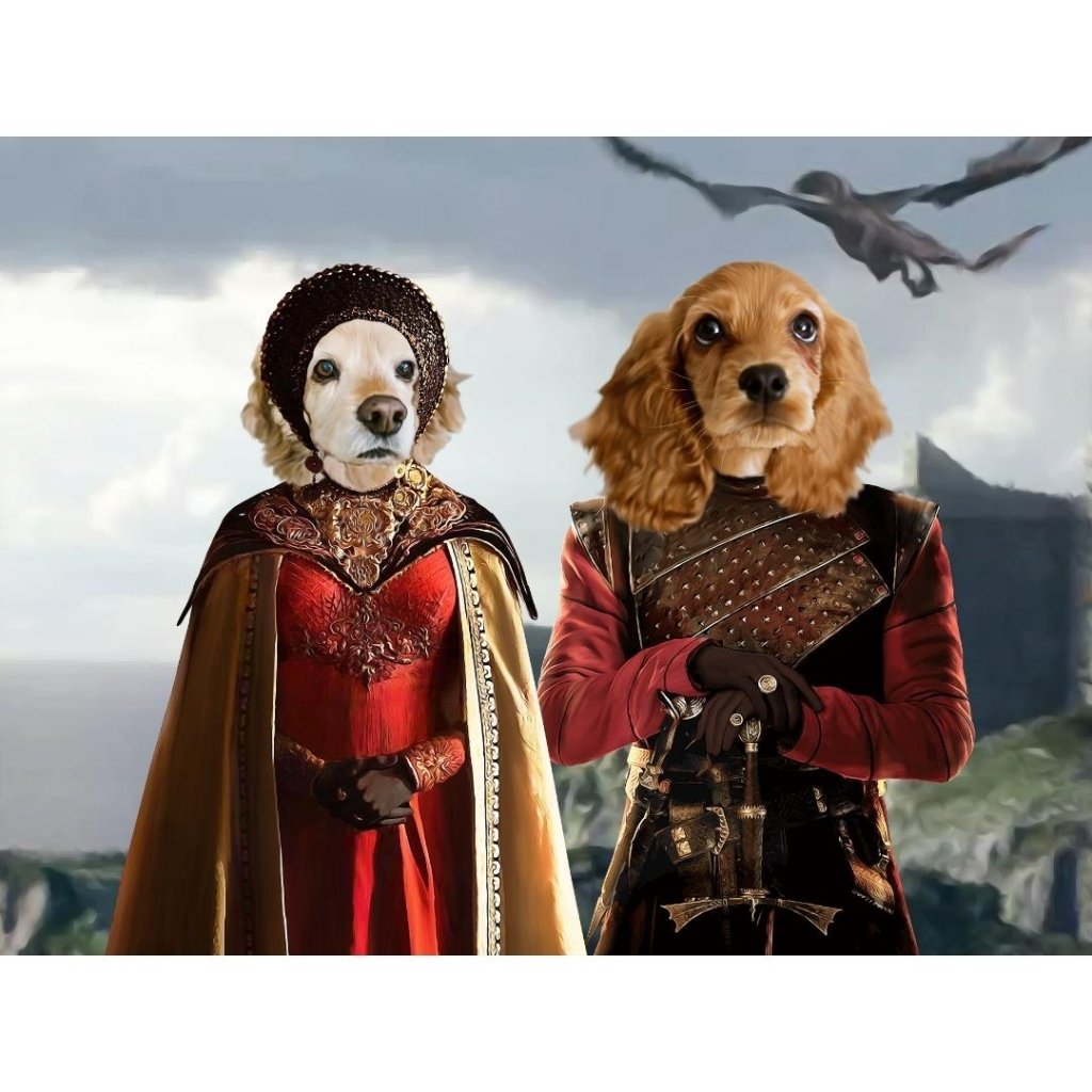 Pet Portraits | The Dragon Prince & Princess: Custom Digital Download Pet Portrait | Paw & Glory