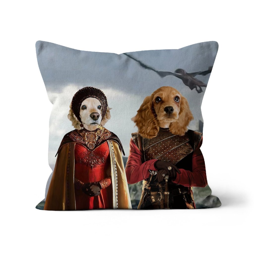 The Dragon Prince & Princess: Custom Pet Pillow - Paw & Glory - Dog Portraits - Pet Portraits