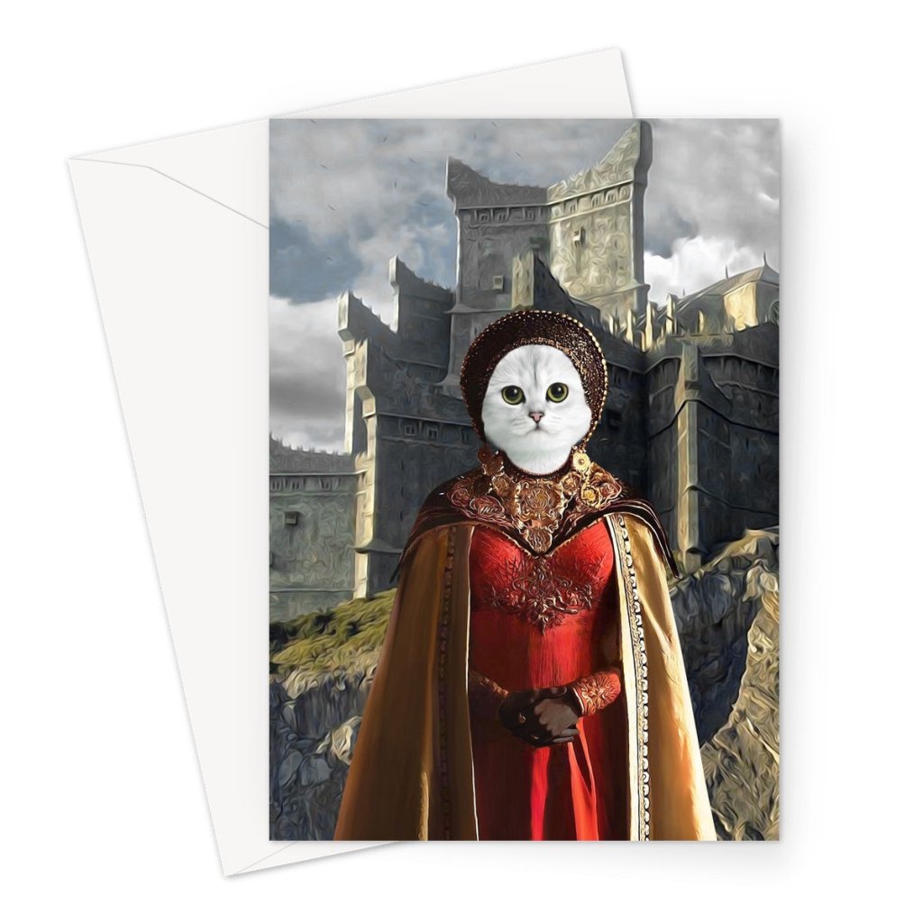 Pet Portraits | The Dragon Princess (House Of The Dragon Inspired): Custom Pet Greeting Card | Paw & Glory