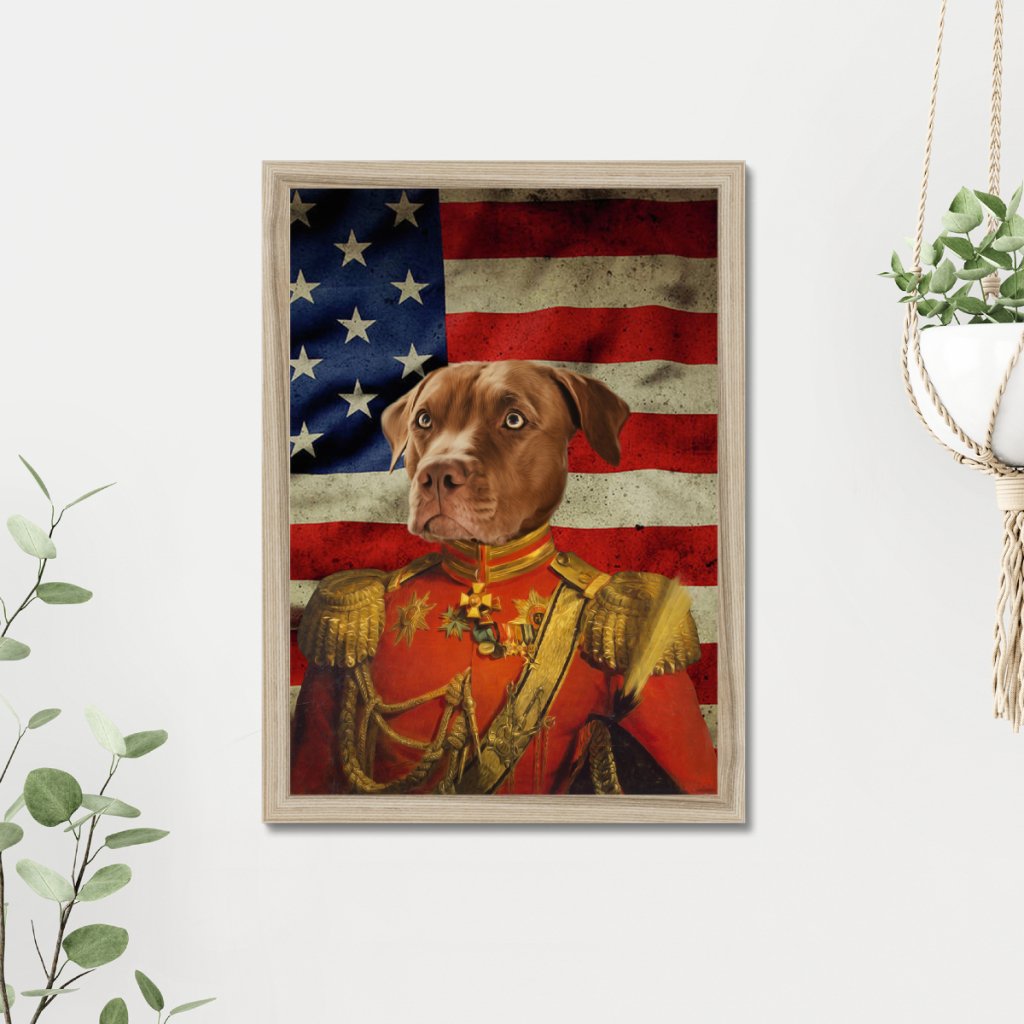 Pet Portraits | The Duke USA Flag Edition: Custom Pet Portrait | Paw & Glory