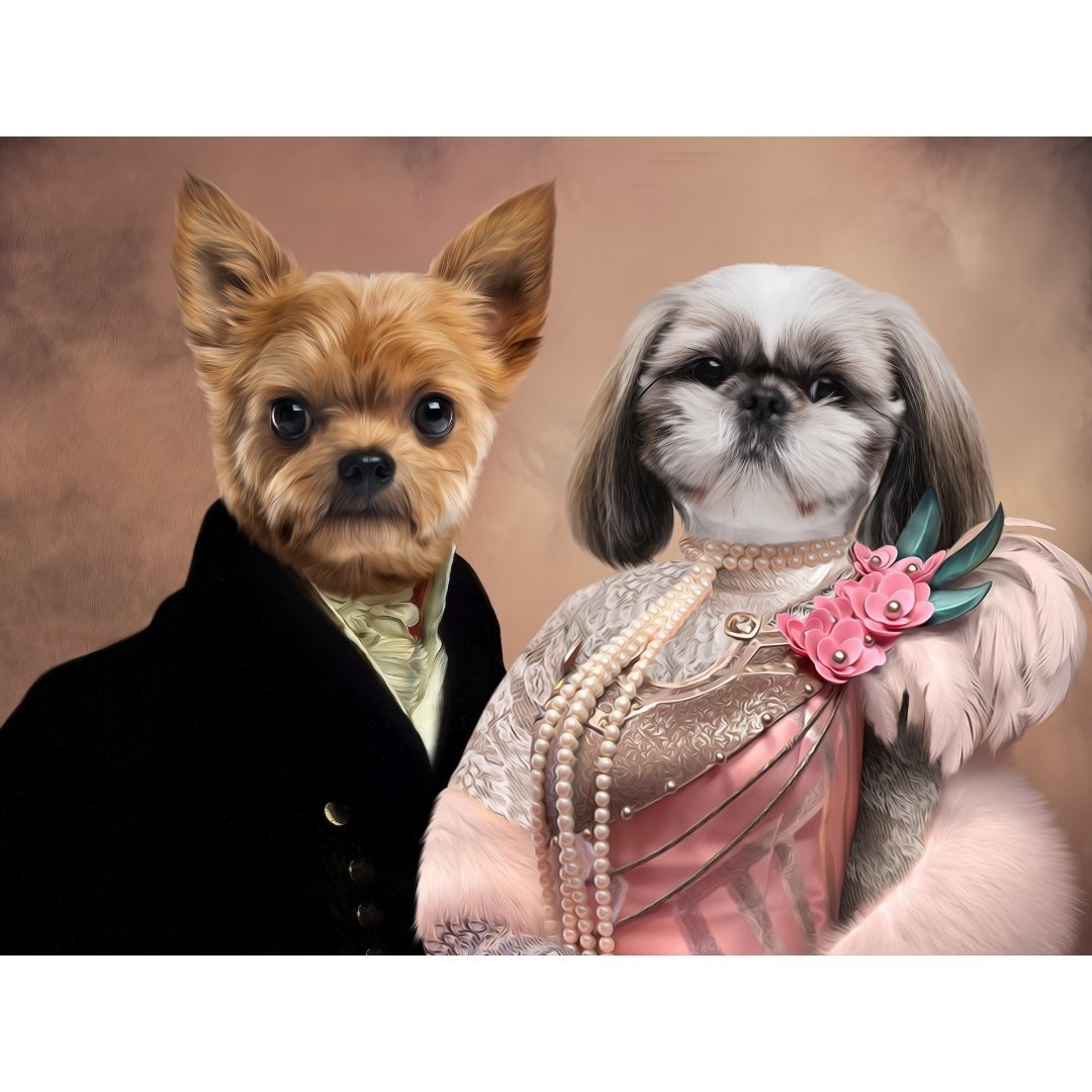 Pet Portraits | The Earl & His Fur Lady: Custom Digital Download Pet Portrait | Paw & Glory