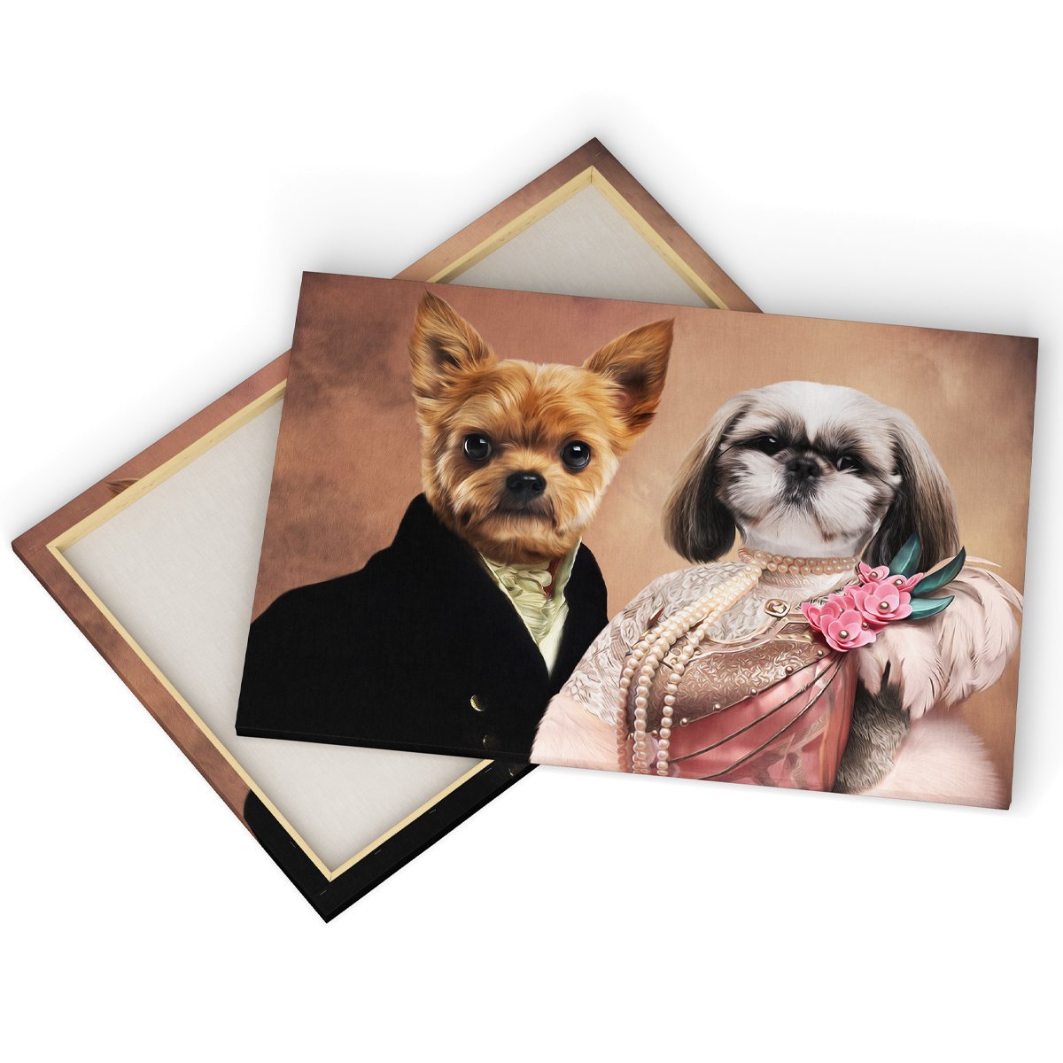 The Earl & His Fur Lady: Custom Pet Canvas - Paw & Glory - Dog Portraits - Pet Portraits