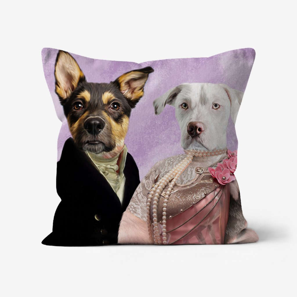 Pet Portraits | The Earl & His Fur Lady: Custom Pet Pillow | Paw & Glory