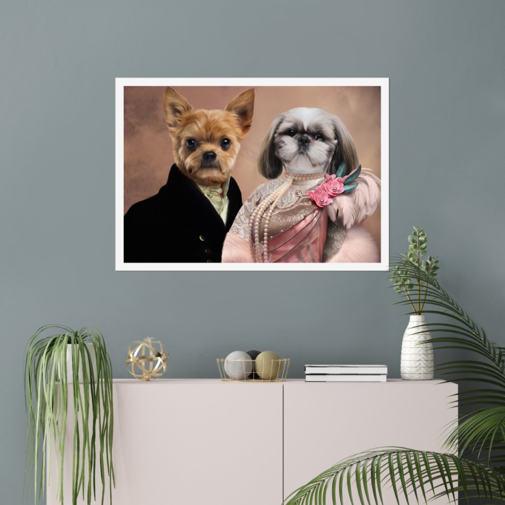 Pet Portraits | The Earl & His Fur Lady: Custom Pet Poster | Paw & Glory