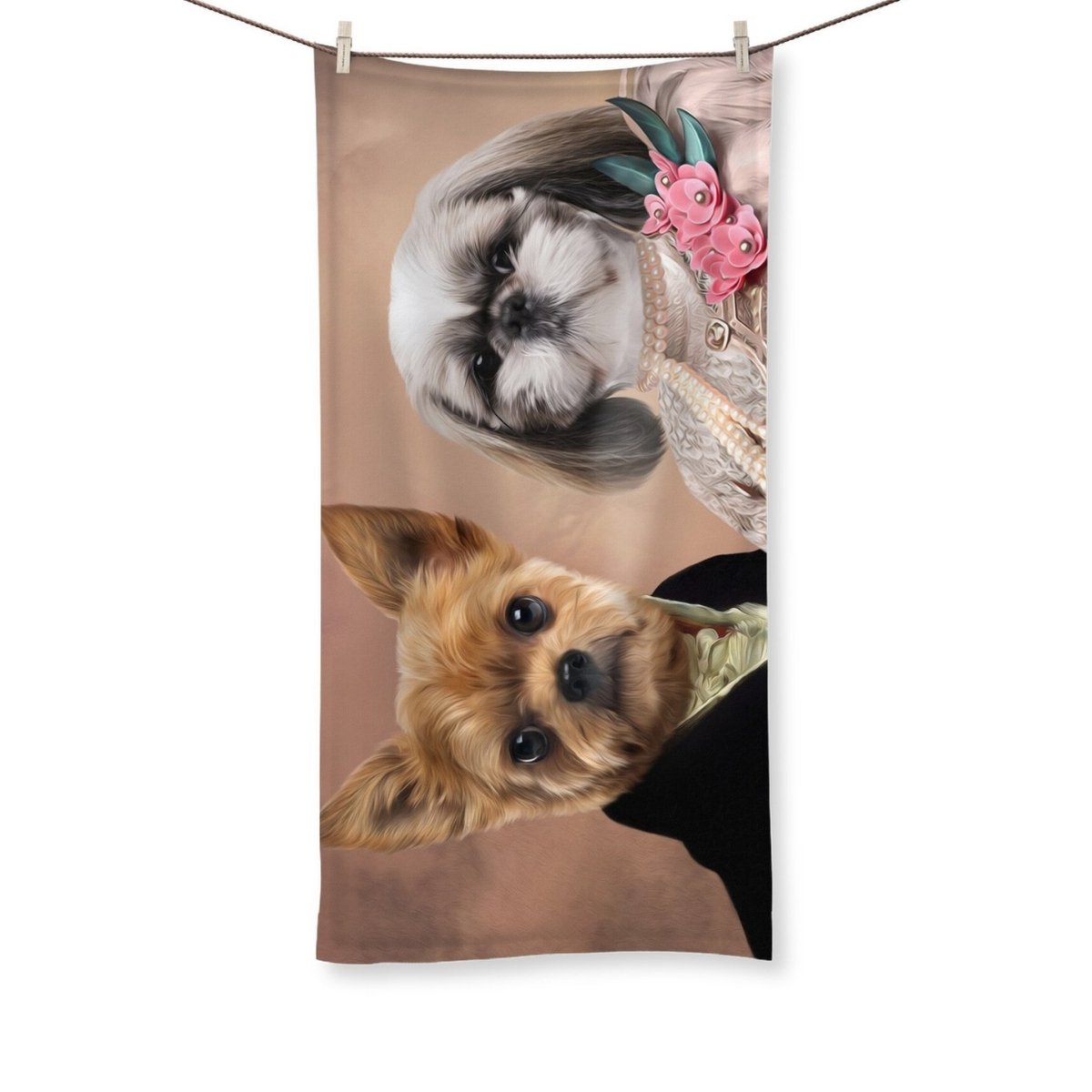 The Earl & His Fur Lady: Custom Pet Towel - Paw & Glory - Dog Portraits - Pet Portraits