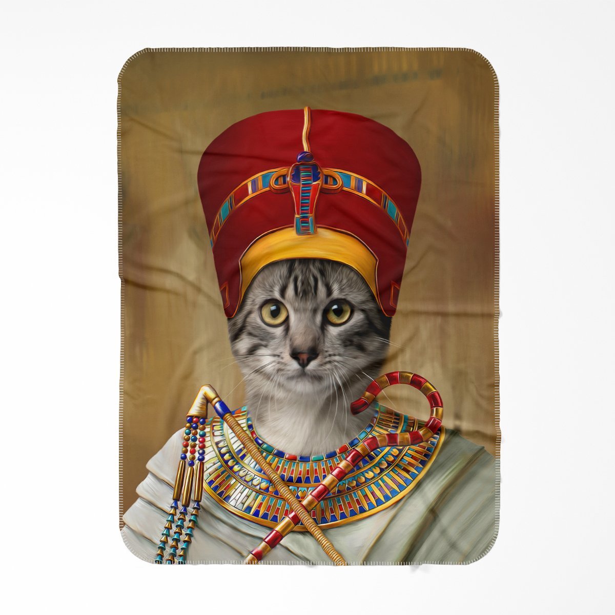 Pet Portraits | The Egyptian Queen: Custom Pet Blanket | Paw & Glory