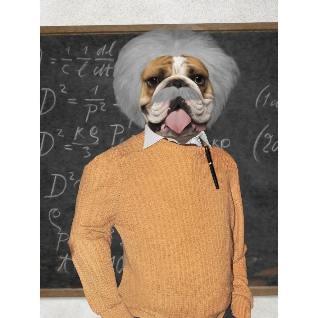 Pet Portraits | The Einstein: Custom Digital Download Pet Portrait | Paw & Glory