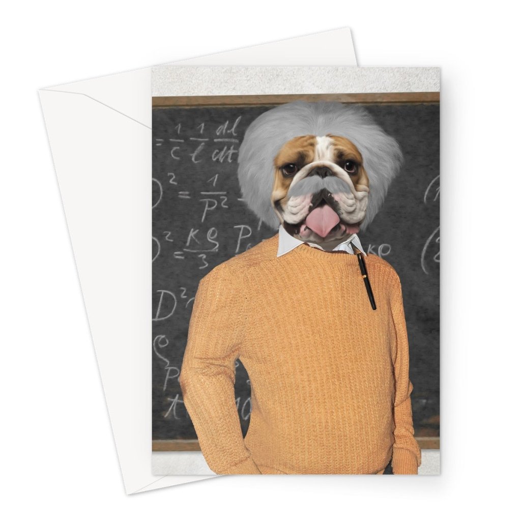 Pet Portraits | The Einstein: Custom Pet Greeting Card | Paw & Glory