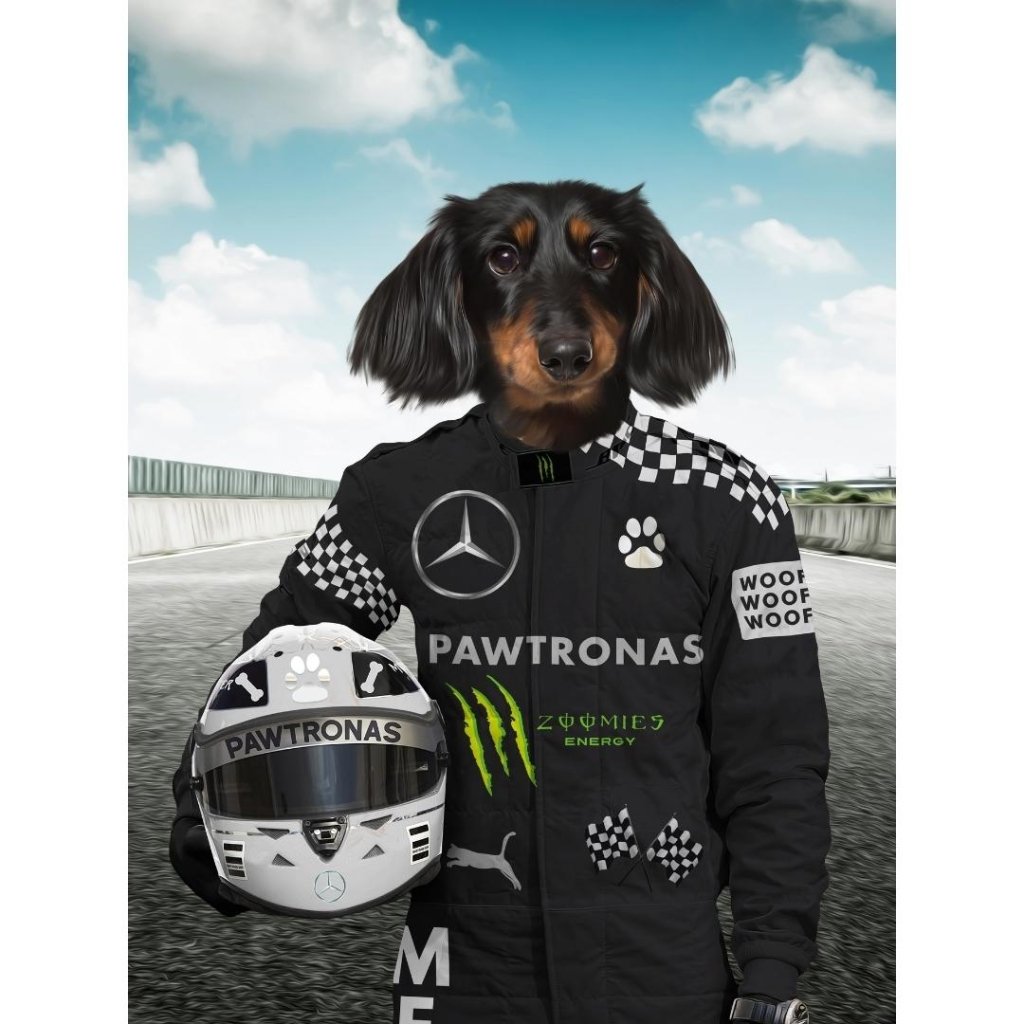 Elite Racing Driver Custom Digital Download Pet Portrait | Paw & Glory