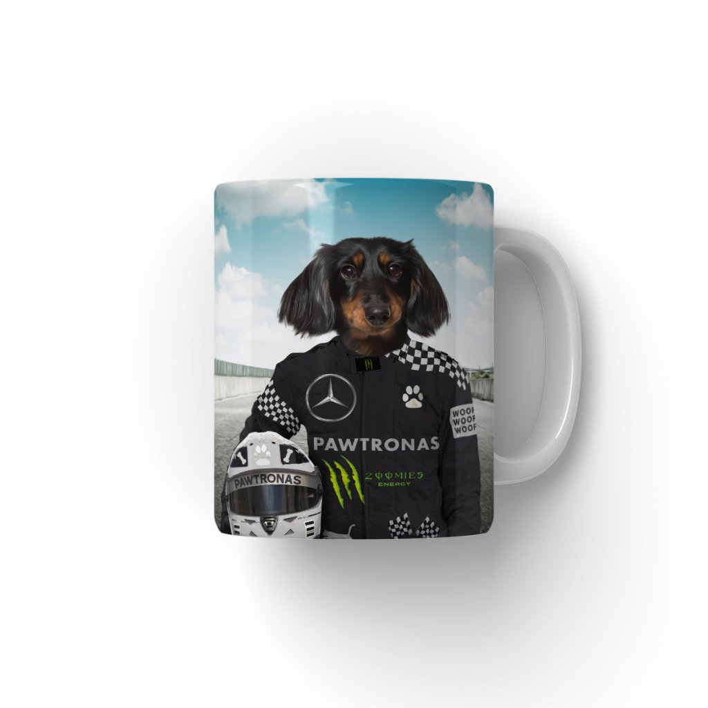 Elite Racing Driver Custom Pet Coffee Mug | Funny Pet Portrait Gift | Paw & Glory