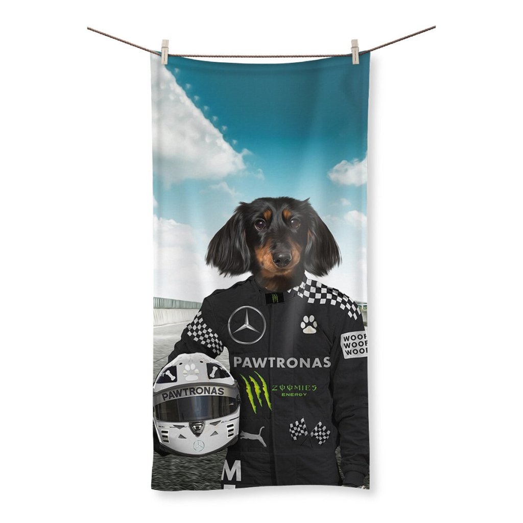 Elite Racing Driver Custom Pet Towel | Custom Pet Portrait | Paw & Glory