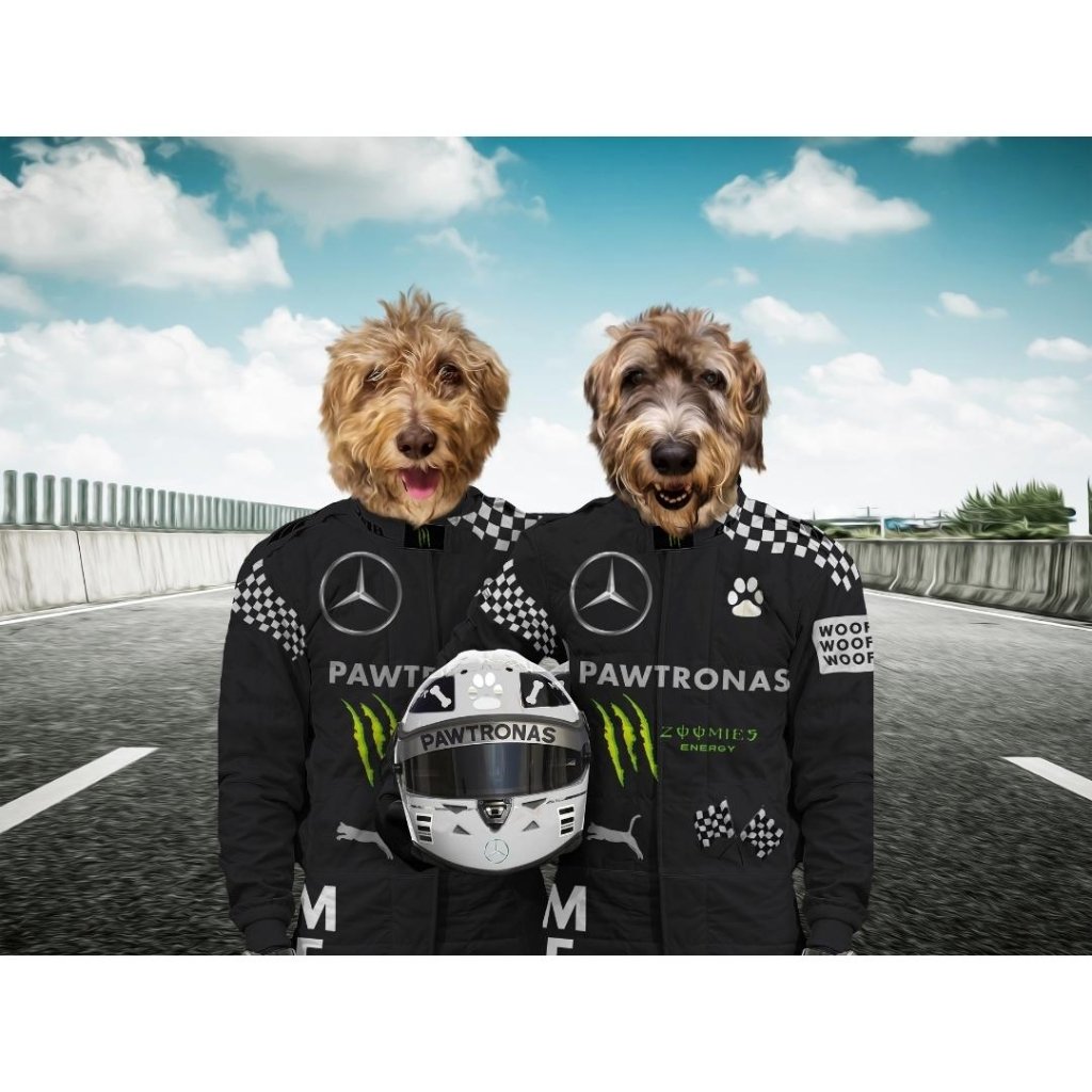 Pet Portraits | The Elite Drivers (Mercedes Inspired): Custom Digital Download Pet Portrait | Paw & Glory