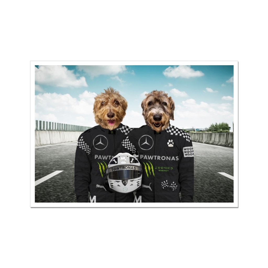 Elite Racing Drivers Custom Pet Poster | Custom Pet Portrait Print | Paw & Glory