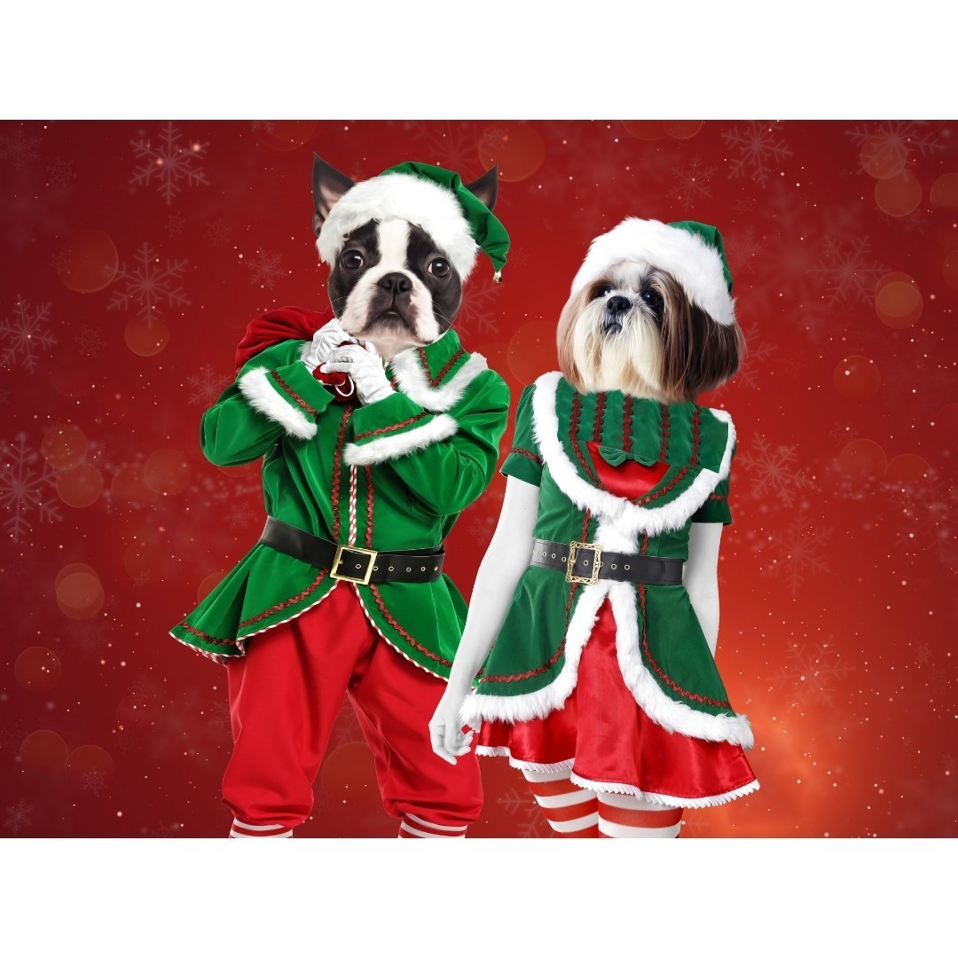 Pet Portraits | The Elves: Custom Digital Download Pet Portrait | Paw & Glory