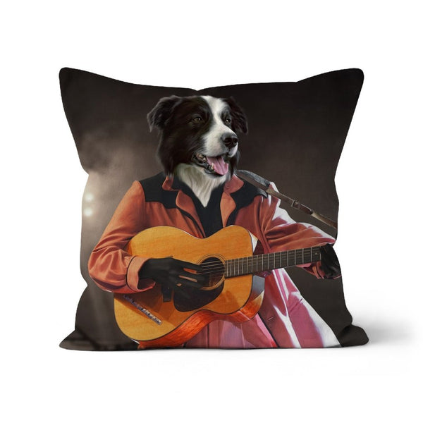 Rock And Roll Icon Custom Pet Pillow | Funny Pet Portrait | Paw & Glory