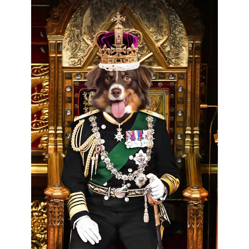 The English King: Custom Digital Download Pet Portrait - Paw & Glory - Dog Portraits - Pet Portraits