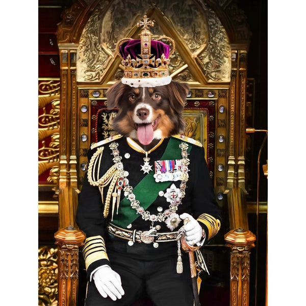 The English King: Custom Digital Download Pet Portrait | royal pet portrait | Paw & Glory