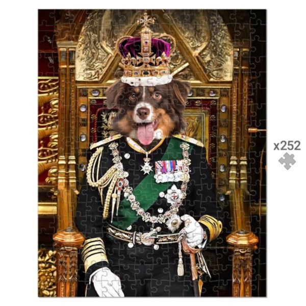 The English King: Custom Pet Puzzle | royal pet portrait | Paw & Glory