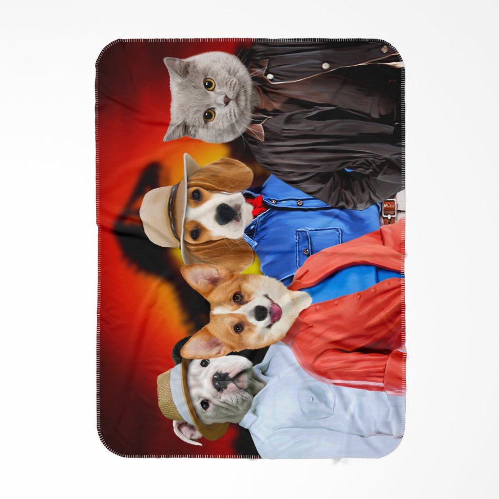Pet Portraits | The Explorers (Jurassic Park Inspired): Custom Pet Blanket | Paw & Glory