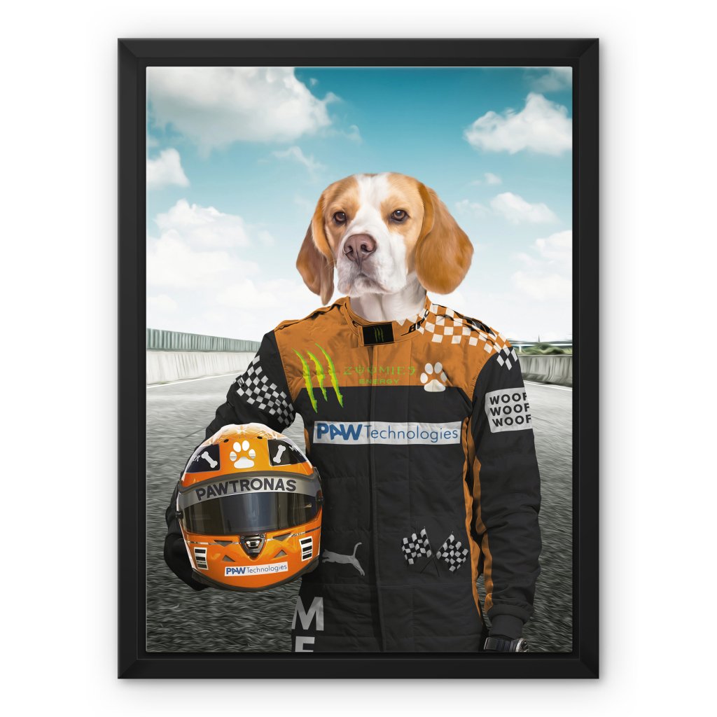 Pet Portraits | The Famous Driver (McLaren Inspired): Custom Pet Canvas | Paw & Glory