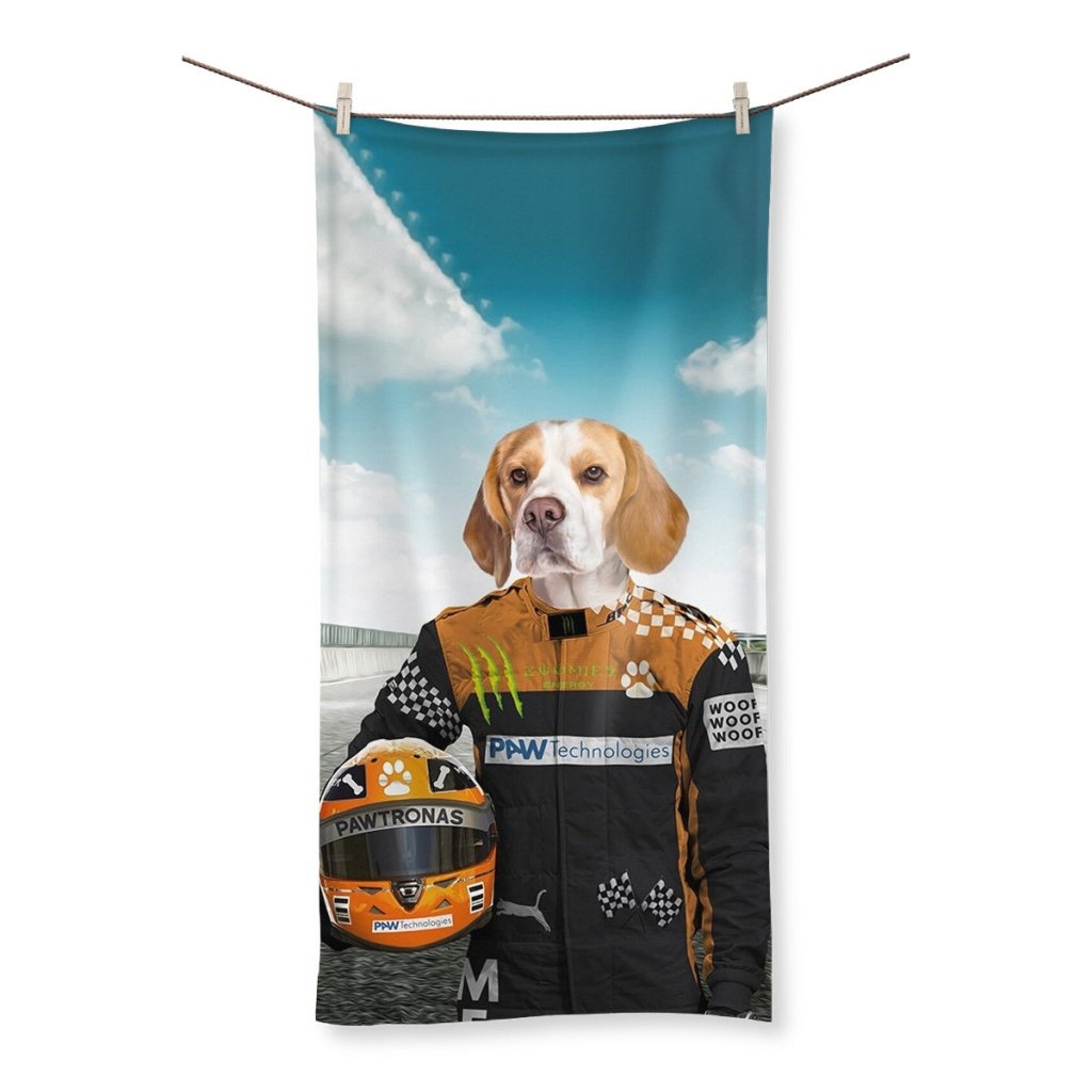 The Famous Driver (McLaren Inspired): Custom Pet Towel - Paw & Glory - Dog Portraits - Pet Portraits