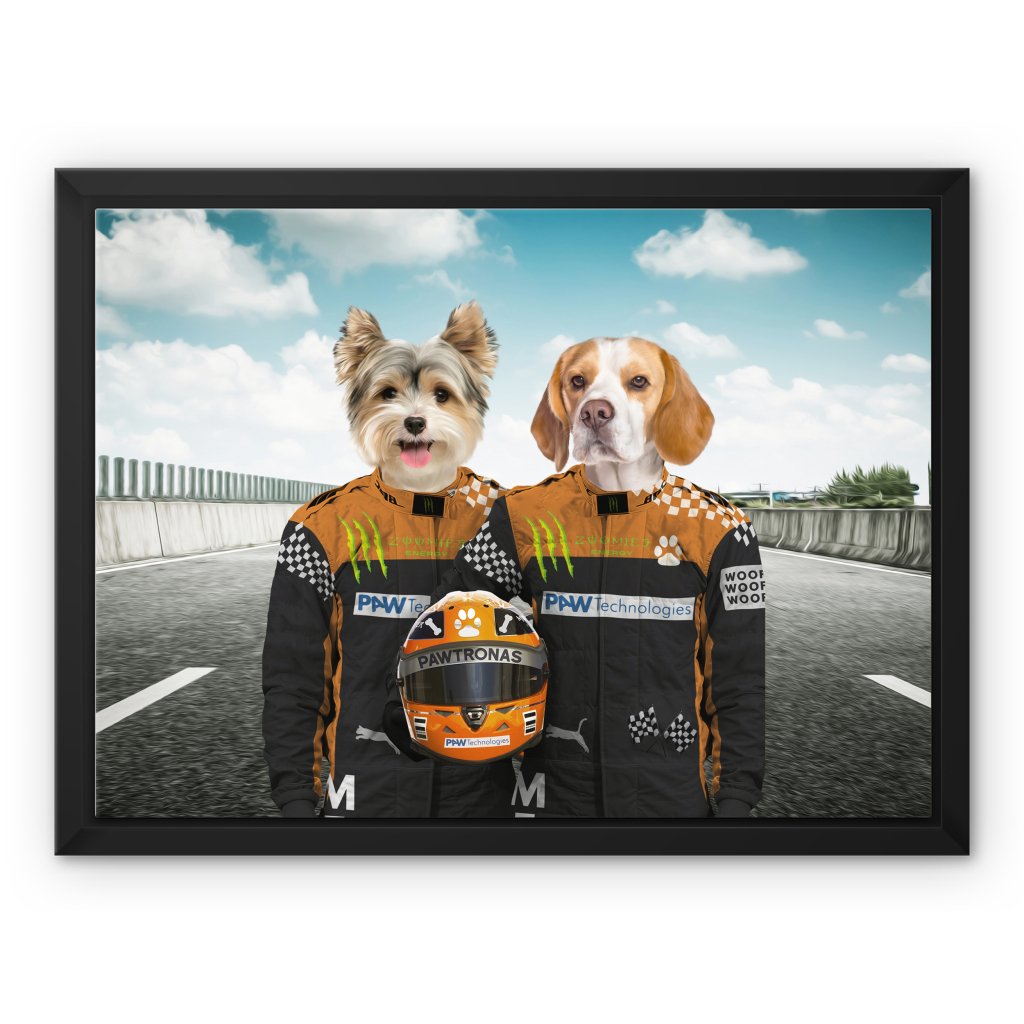 Pet Portraits | The Famous Drivers (McLaren Inspired): Custom Pet Canvas | Paw & Glory
