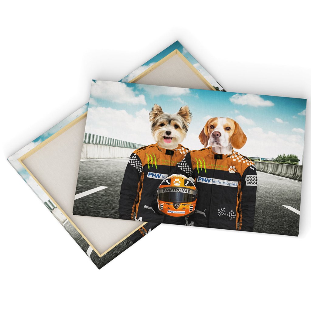 Pet Portraits | The Famous Drivers (McLaren Inspired): Custom Pet Canvas | Paw & Glory