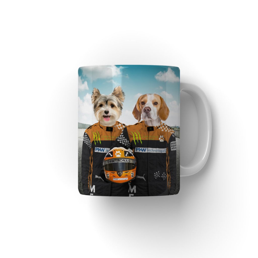 Pet Portraits | The Famous Drivers (McLaren Inspired): Custom Pet Coffee Mug | Paw & Glory