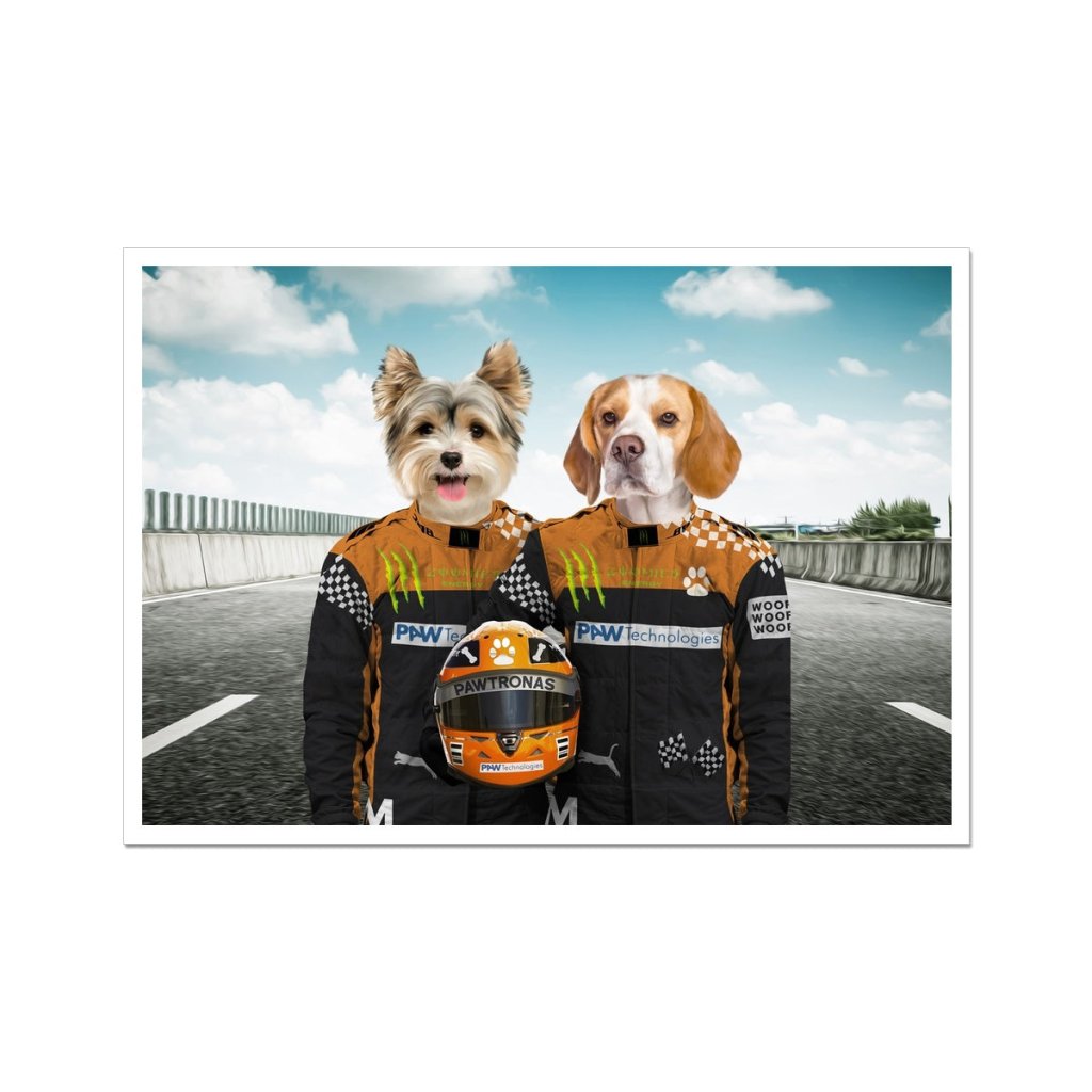 Pet Portraits | Elite Racing Drivers: Custom Pet Poster | Paw & Glory
