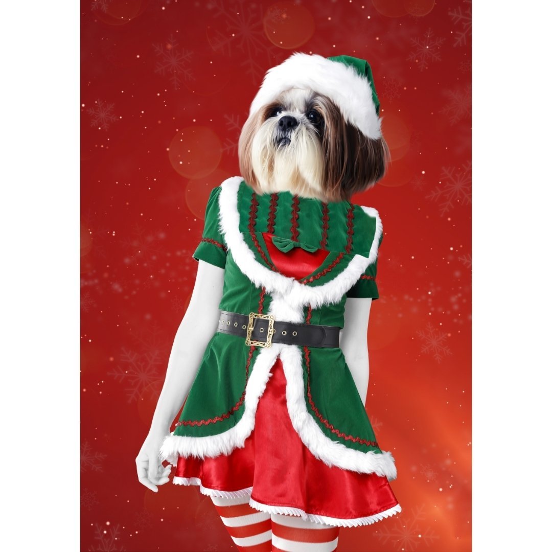 The Female Elf: Custom Digital Download Pet Portrait - Paw & Glory - Dog Portraits - Pet Portraits