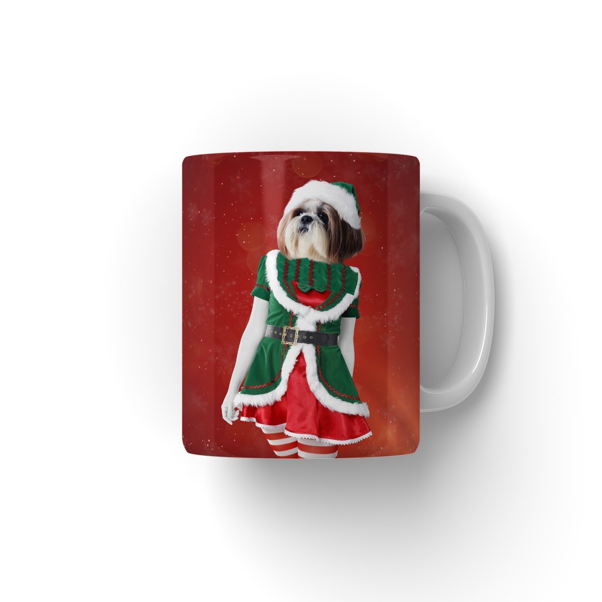 The Female Elf: Custom Pet Coffee Mug - Paw & Glory - Dog Portraits - Pet Portraits