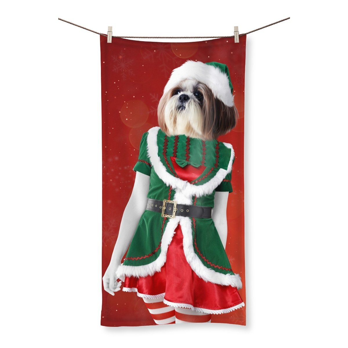 The Female Elf: Custom Pet Towel - Paw & Glory - Dog Portraits - Pet Portraits