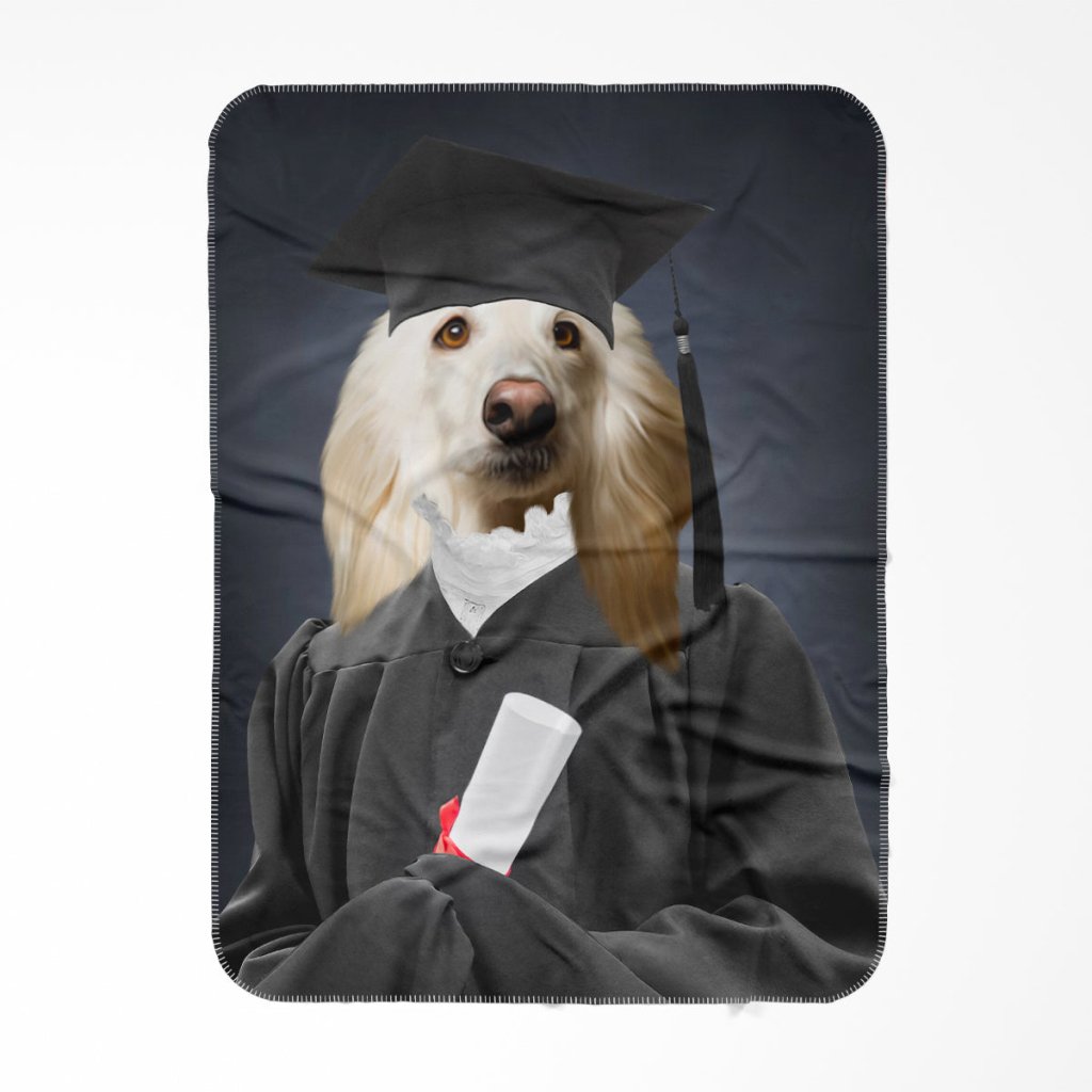 Pet Portraits | The Female Graduate: Custom Pet Blanket | Paw & Glory