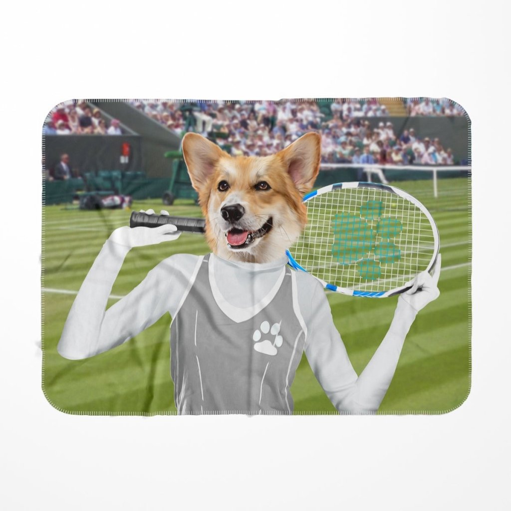 Pet Portraits | The Female Tennis Player: Custom Pet Blanket | Paw & Glory
