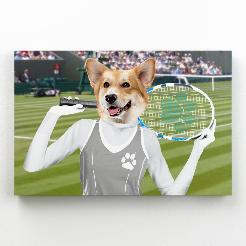 Pet Portraits | The Female Tennis Player: Custom Pet Canvas | Paw & Glory