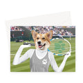 The Female Tennis Player: Custom Pet Greeting Card