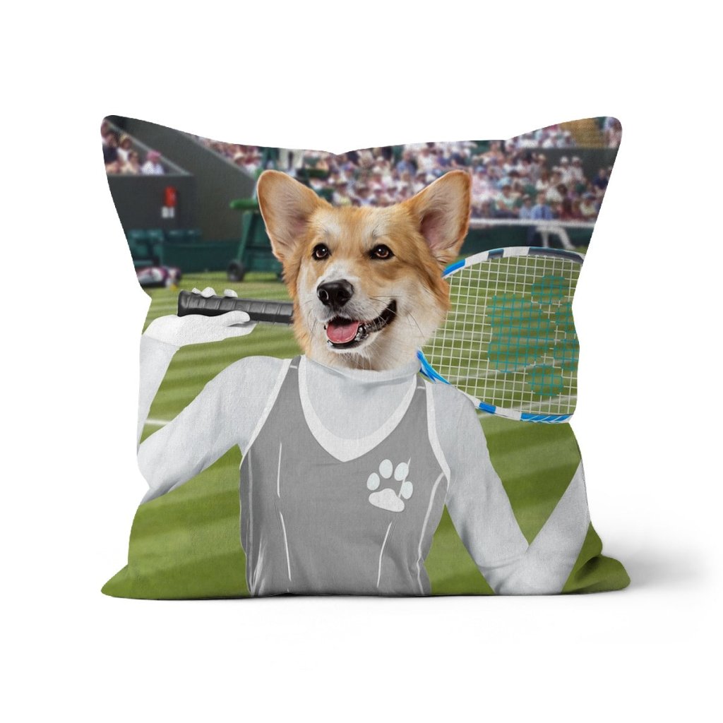 Pet Portraits | The Female Tennis Player: Custom Pet Pillow | Paw & Glory