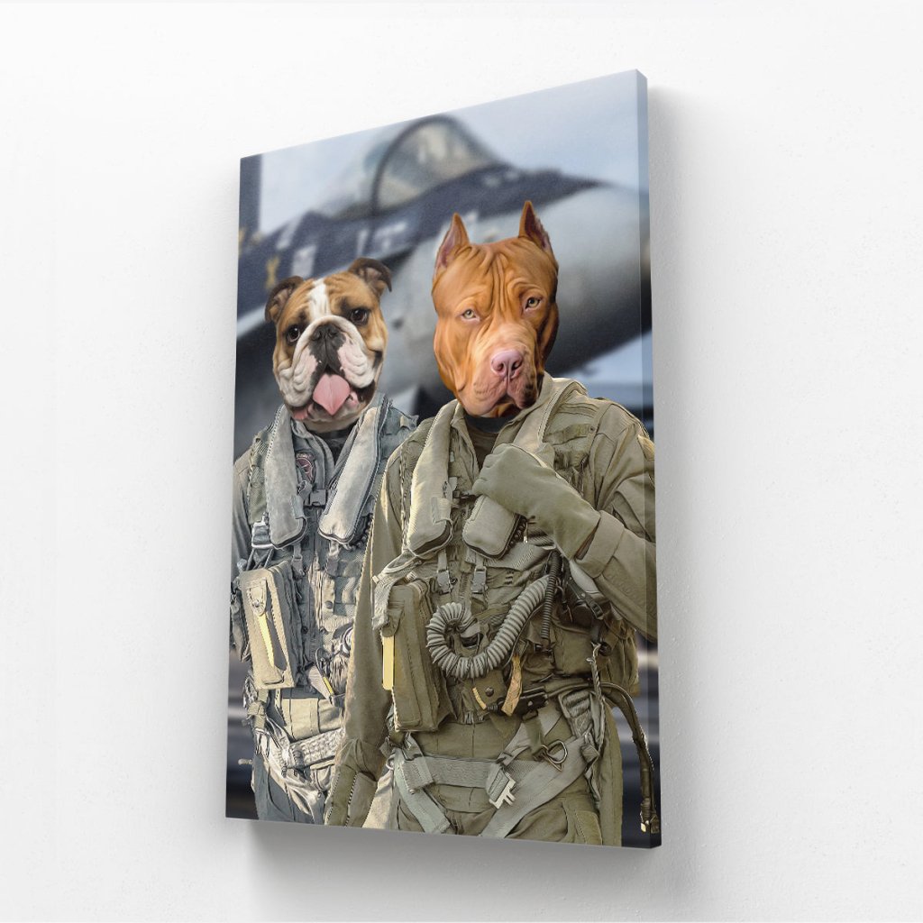 Pet Portraits | The Fighter Pilots: Custom Pet Canvas | Paw & Glory