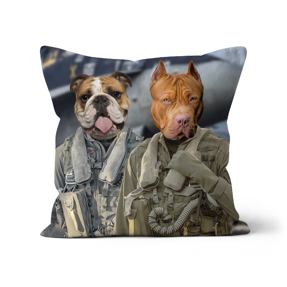 Pet Portraits | The Fighter Pilots: Custom Pet Pillow | Paw & Glory
