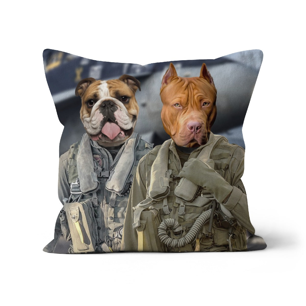 Pet Portraits | The Fighter Pilots: Custom Pet Pillow | Paw & Glory