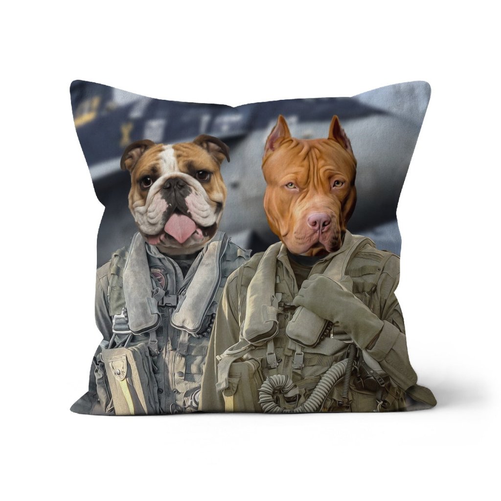 Pet Portraits | The Fighter Pilots: Custom Pet Pillow | Paw & Glory