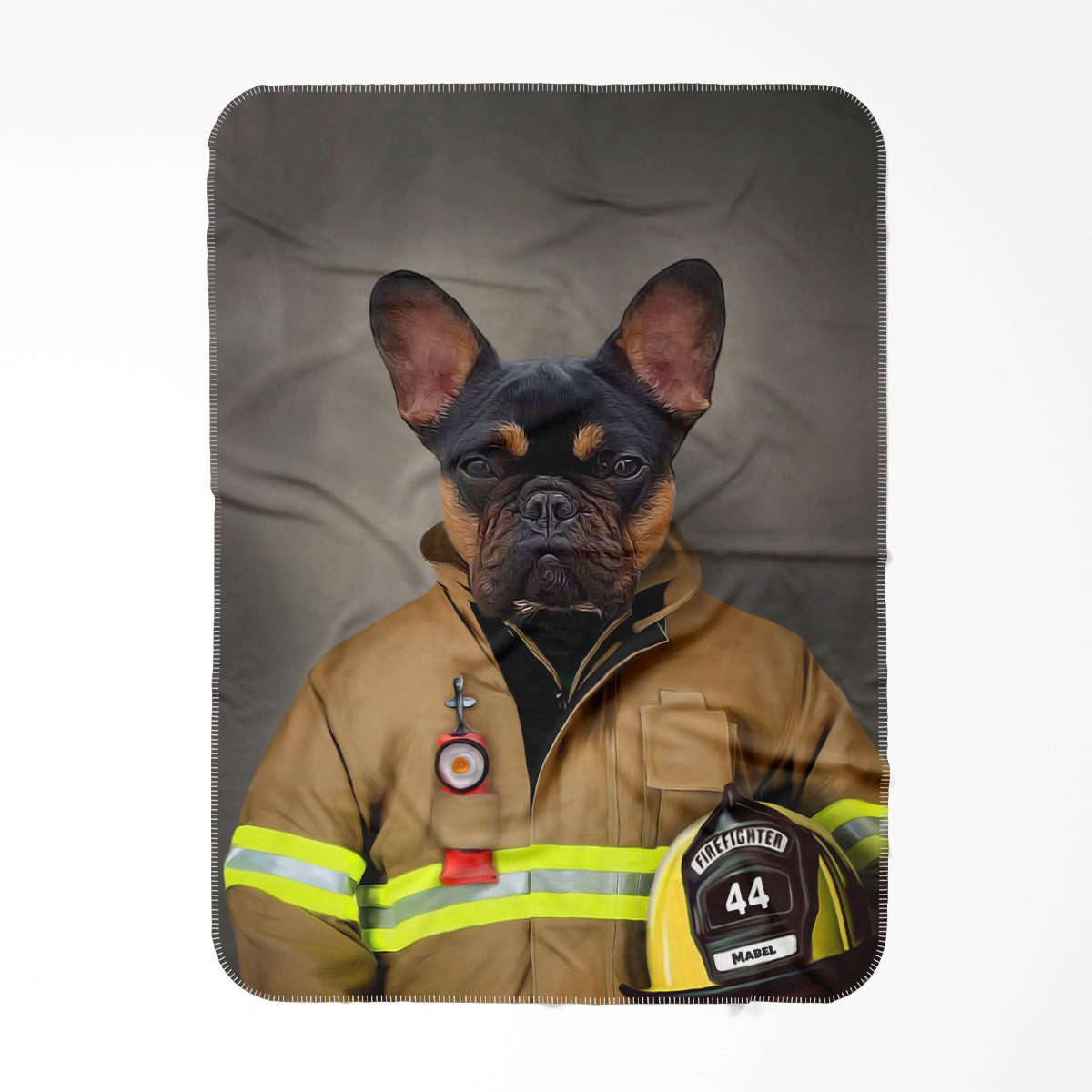 Pet Portraits | The Firefighter: Custom Pet Blanket | Paw & Glory